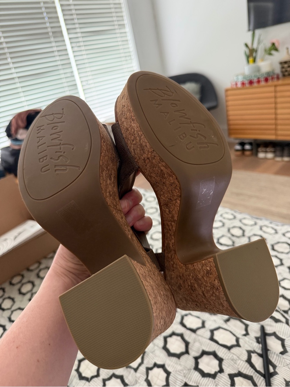 🤎 NEW 70's Style BLOWFISH Malibu Partea Taupe Cork Platform 👡 Sandal SIZE 9 - Picture 7 of 8